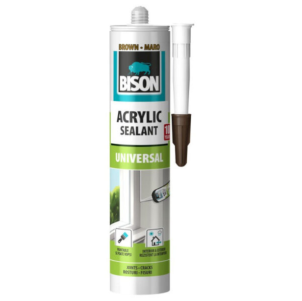 BISON ACRYLIC UNIVERSAL HNEDÝ jednozložkový tmel 300 ml