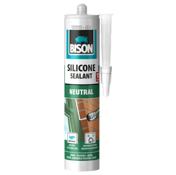 BISON SILICONE NEUTRAL BIELY silikónový tmel 280 ml