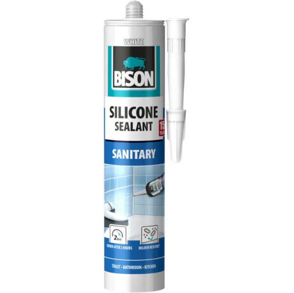 BISON SILICONE SANITARY sanitárny tmel BIELY 280 ml