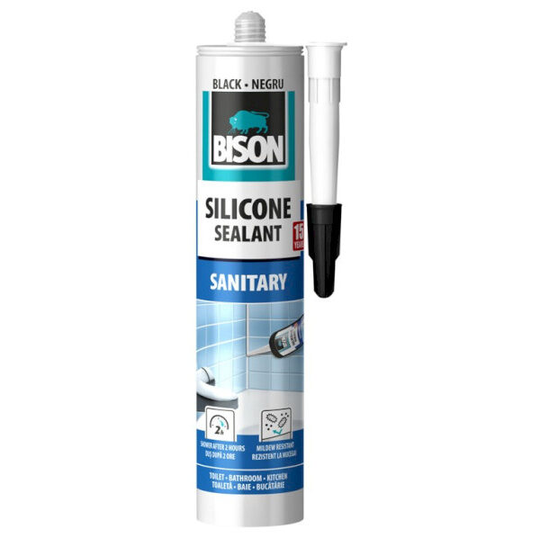 BISON SILICONE SANITARY sanitárny tmel ČIERNY 280 ml