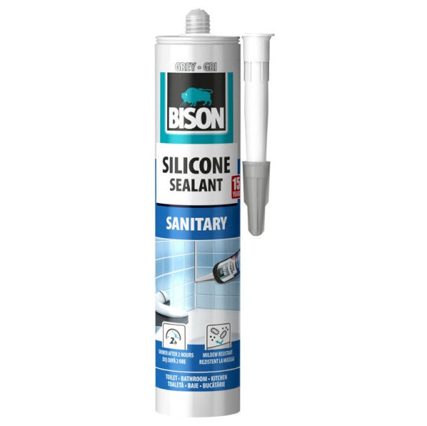 BISON SILICONE SANITARY sanitárny tmel ŠEDÝ 280 ml