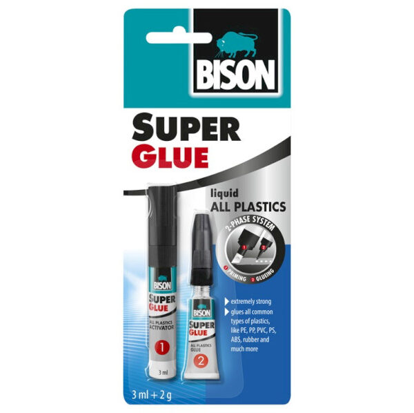 BISON SUPER GLUE All Plastic lepidlo na plasty 3ml + 2g