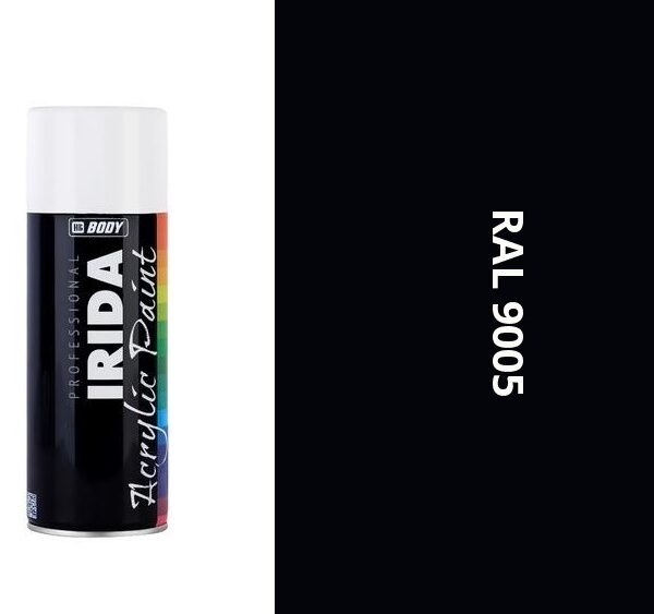 HB BODY IRIDA ral 9005 čierna lesklá farba v spreji 400ml