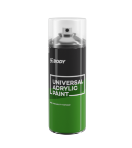 HB BODY  farba univerzal BIELA LESKLÁ  V SPREJI 400ML - aj na radiátory / do 200°C