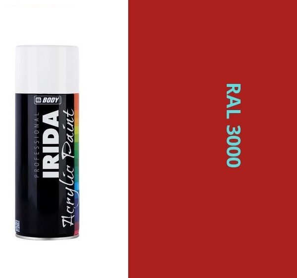 HB BODY irida RAL 3000 ohnivo červená FARBA V SPREJI 400ML