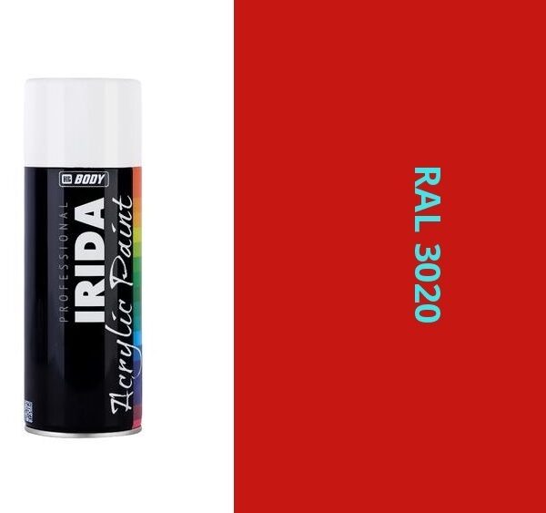 HB BODY irida RAL 3020 dopravno červená FARBA V SPREJI 400Ml