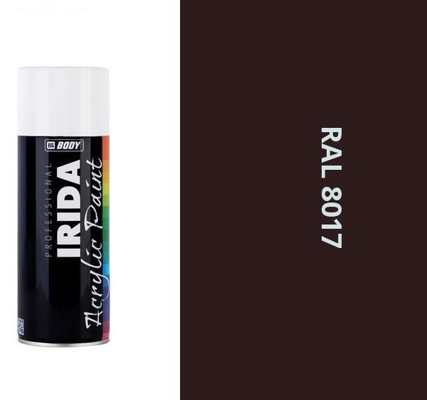 HB BODY irida RAL 8017 čokoládovo hnedá FARBA V SPREJI 400ML