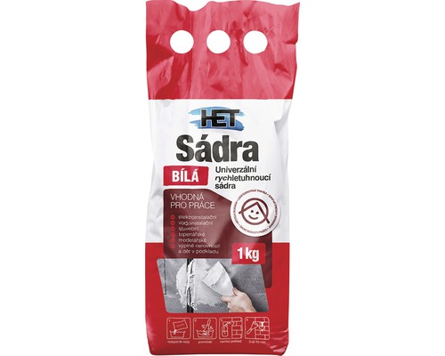 Sádra 1kg biela