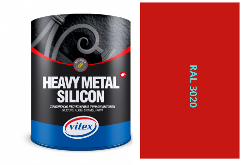 VITEX HEAVY METAL SILIKON - ALKYDOVÁ FARBA NA KOV SATÉN RAL 3020 dopravno červená 2
