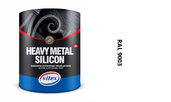 VITEX HEAVY METAL SILIKON - ALKYDOVÁ FARBA NA KOV SATÉN RAL 9003 SIGNÁLNA BIELA 2